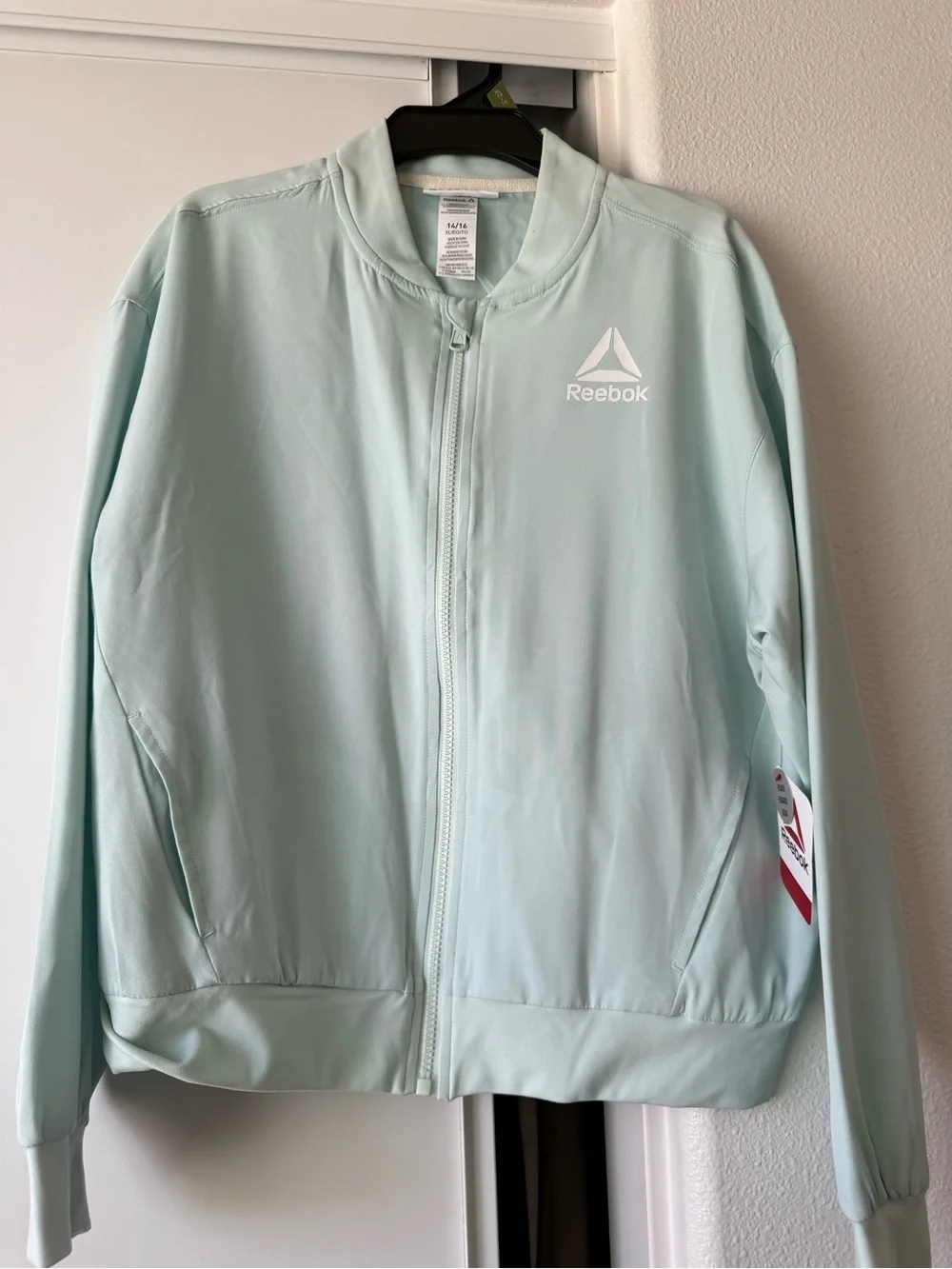 Reebok Men's Mint Green Performance Zip-Up Jacket